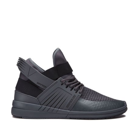 Supra Skytop V Mens High Tops Shoes Black UK 67CBD